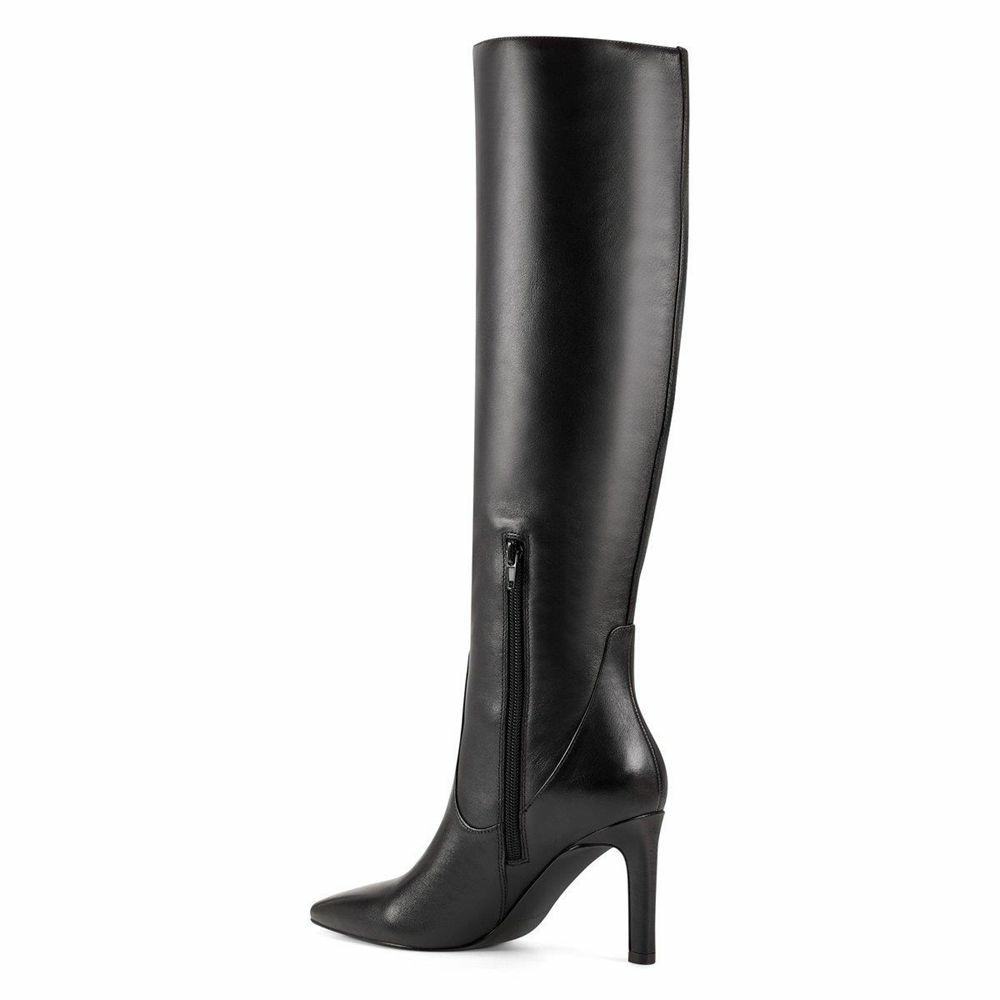 Nine west black store knee high boots